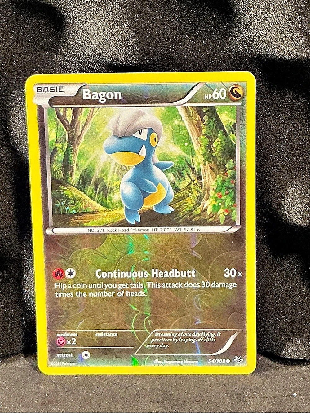Pokémon Bagon 54/108 Reverse Holofoil Trading Card Like New